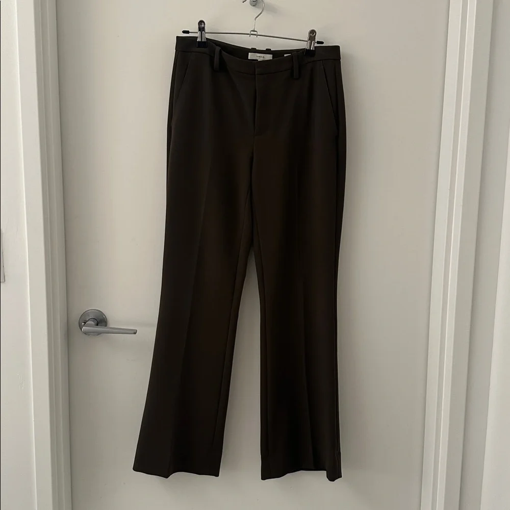 Vince Mid-Rise Tailored Flare Pant, Olive Green Size 2 *HEMMED TO 28.75" - Picture 2 of 4